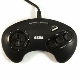 Controller, (3 Button), schwarz, Sega, gebr.- Mega Drive