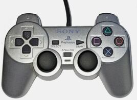 Controller, DualShock 2, satin silver, Sony, gebraucht - PS2