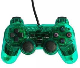 Controller, transparent grün, div. Anbieter - PSX/PS2