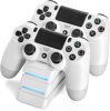 Controller-Akku Ladestation (2 Pads), white, snakebyte - PS4
